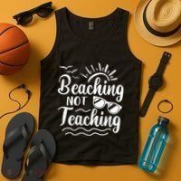 Beaching Not Teaching Summer Break Teacher Tank Top thumb 4