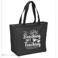 Beaching Not Teaching Summer Break Teacher Tote Bag thumb 2