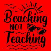 Beaching Not Teaching Summer Break Teacher Santa Hat thumb 1