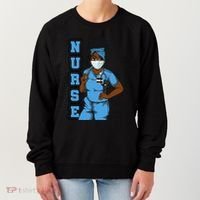 Black Nurse Uniform Face Mask Afro African Women Funny Gift Women's Sweatshirt thumb 0