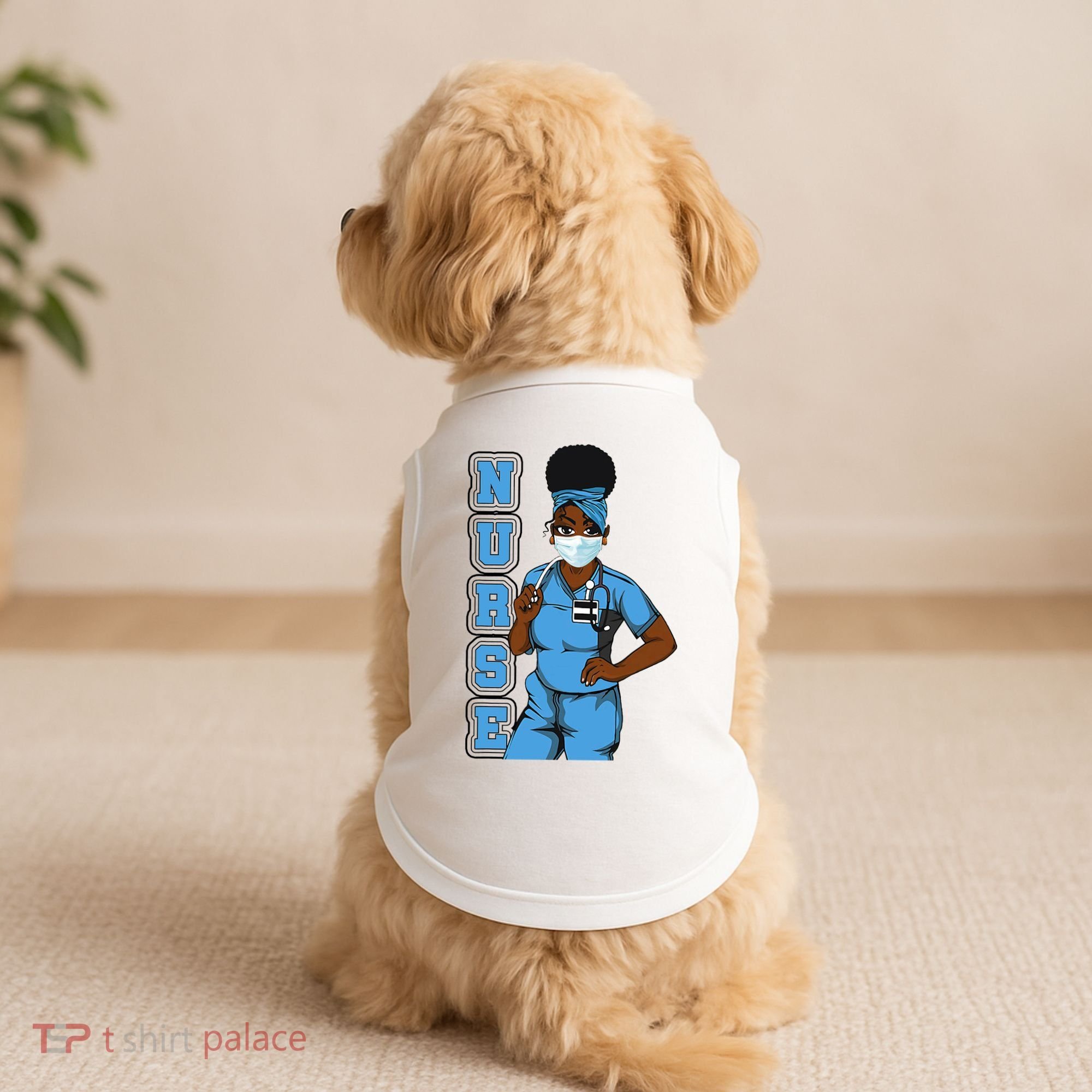 Black Nurse Uniform Face Mask Afro African Women Funny Gift Doggie Tank