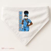 Black Nurse Uniform Face Mask Afro African Women Funny Gift USA-Made Doggie Bandana thumb 0