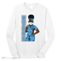 Black Nurse Uniform Face Mask Afro African Women Funny Gift Long Sleeve Shirt thumb 0