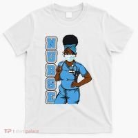 Black Nurse Uniform Face Mask Afro African Women Funny Gift T-Shirt thumb 0