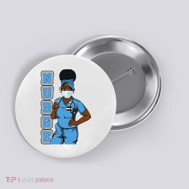 Black Nurse Uniform Face Mask Afro African Women Funny Gift Button