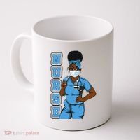 Black Nurse Uniform Face Mask Afro African Women Funny Gift Coffee Mug thumb 0