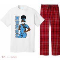 Black Nurse Uniform Face Mask Afro African Women Funny Gift Pajama Set thumb 0