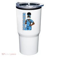 Black Nurse Uniform Face Mask Afro African Women Funny Gift Tumbler thumb 0