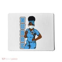 Black Nurse Uniform Face Mask Afro African Women Funny Gift Mousepad thumb 0