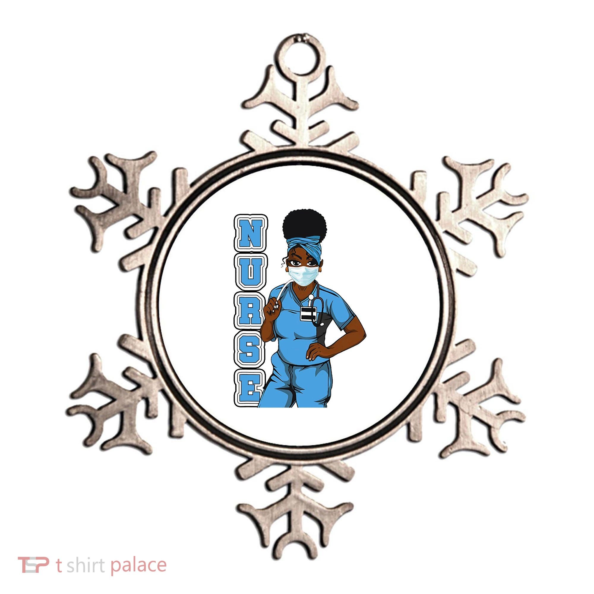 Black Nurse Uniform Face Mask Afro African Women Funny Gift Ornament