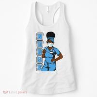 Black Nurse Uniform Face Mask Afro African Women Funny Gift Women's Tank Top thumb 0