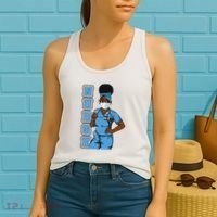 Black Nurse Uniform Face Mask Afro African Women Funny Gift Women's Tank Top thumb 2