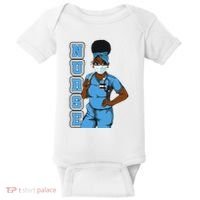 Black Nurse Uniform Face Mask Afro African Women Funny Gift Baby Bodysuit thumb 0