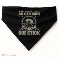 Billiard Never Underestimate An Old Man With A Cue Stick USA-Made Doggie Bandana thumb 0