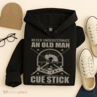 Billiard Never Underestimate An Old Man With A Cue Stick Hoodie thumb 4