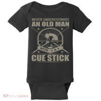 Billiard Never Underestimate An Old Man With A Cue Stick Baby Bodysuit thumb 0