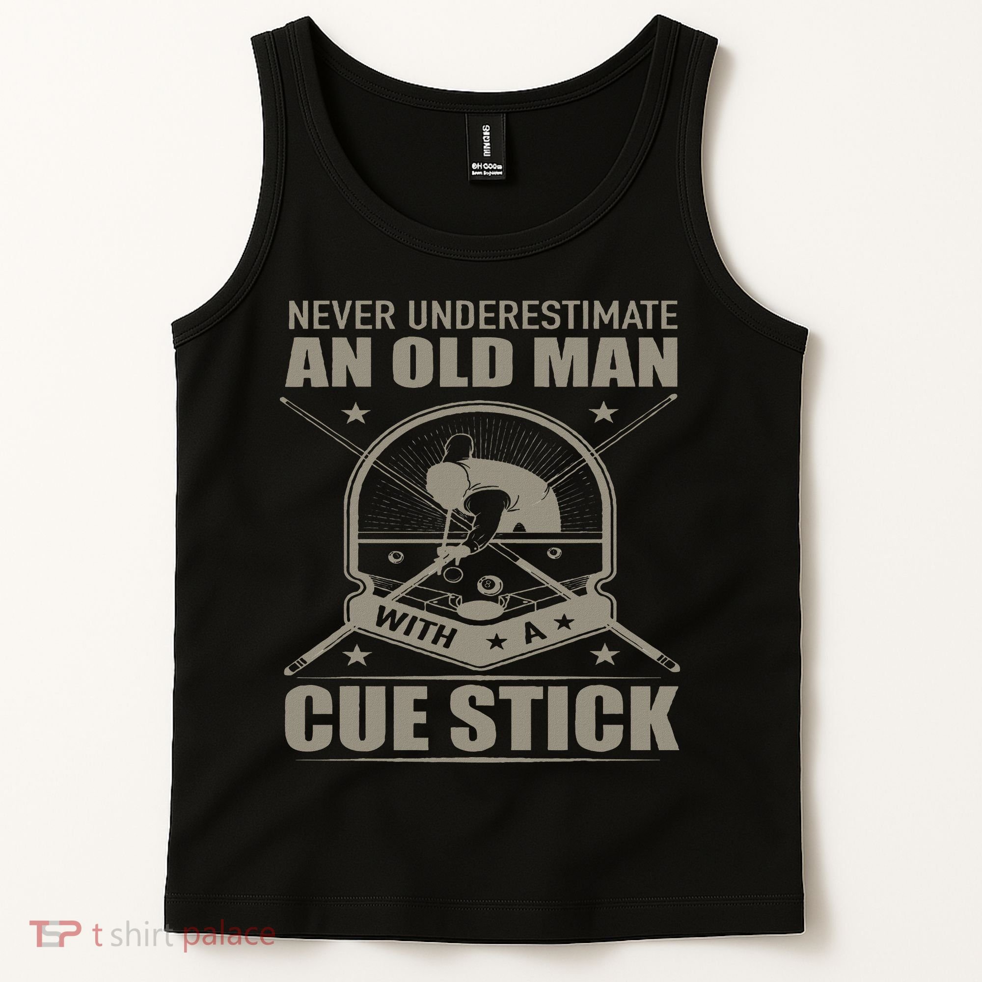 Billiard Never Underestimate An Old Man With A Cue Stick Tank Top