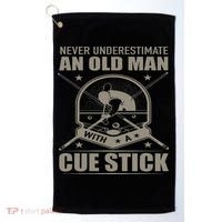 Billiard Never Underestimate An Old Man With A Cue Stick Golf Towel thumb 0