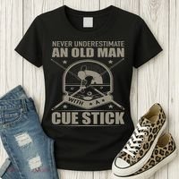 Billiard Never Underestimate An Old Man With A Cue Stick Women's T-Shirt thumb 3