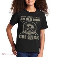 Billiard Never Underestimate An Old Man With A Cue Stick Kids T-Shirt thumb 2