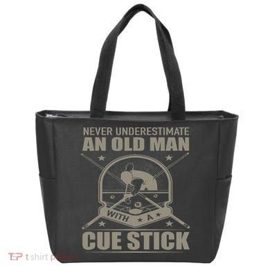 Billiard Never Underestimate An Old Man With A Cue Stick Tote Bag
