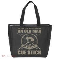 Billiard Never Underestimate An Old Man With A Cue Stick Tote Bag thumb 0