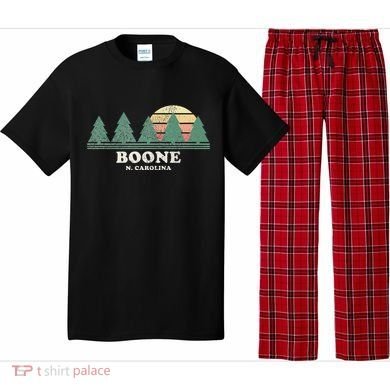 Boone Nc Vintage Throwback Retro 70s Design Pajama Set