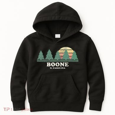 Boone Nc Vintage Throwback Retro 70s Design Kids Hoodie