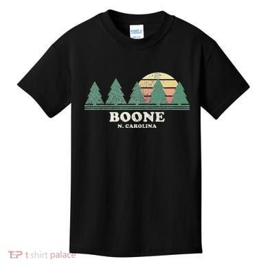 Boone Nc Vintage Throwback Retro 70s Design Kids T-Shirt