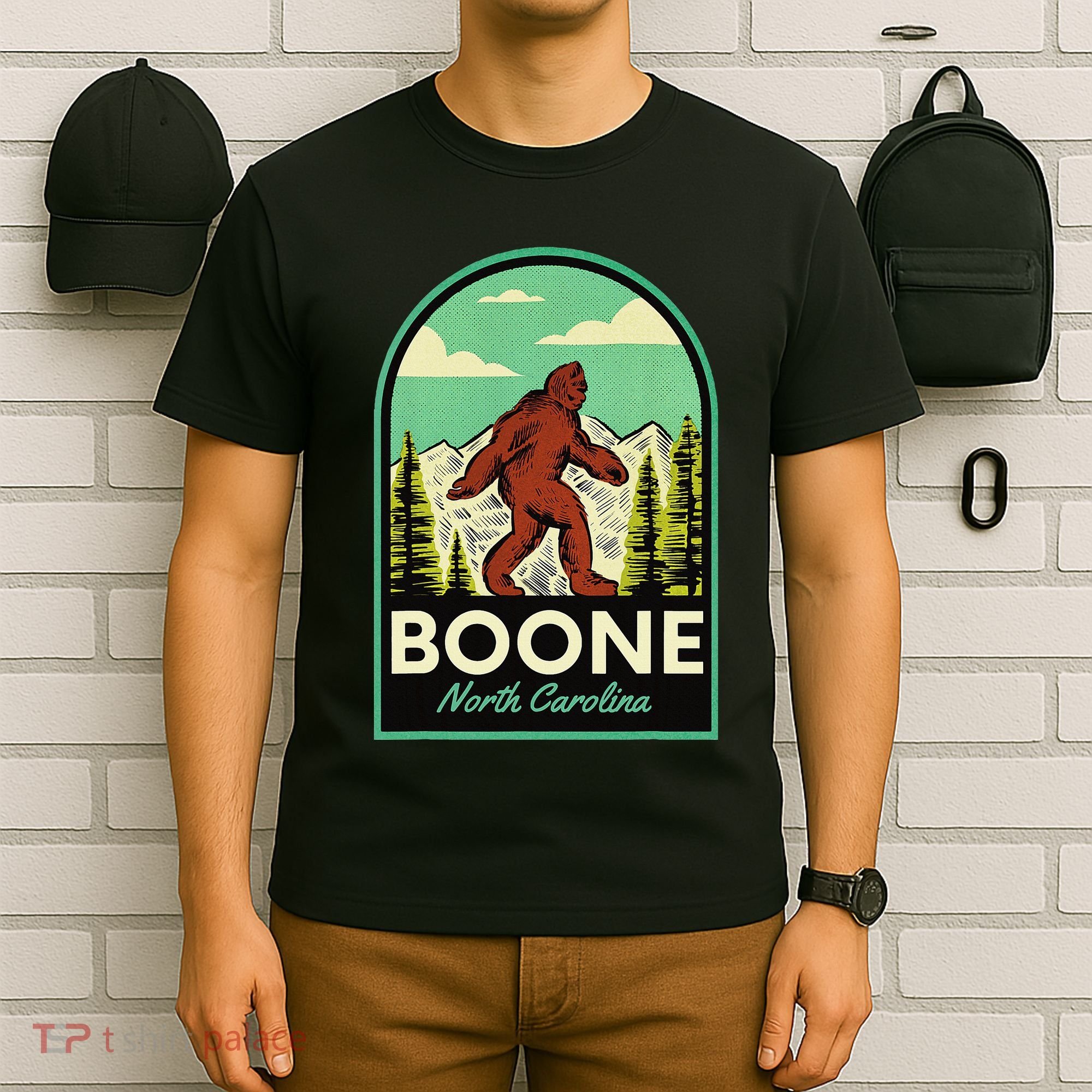 Boone Nc Vintage Bigfoot Travel T-Shirt
