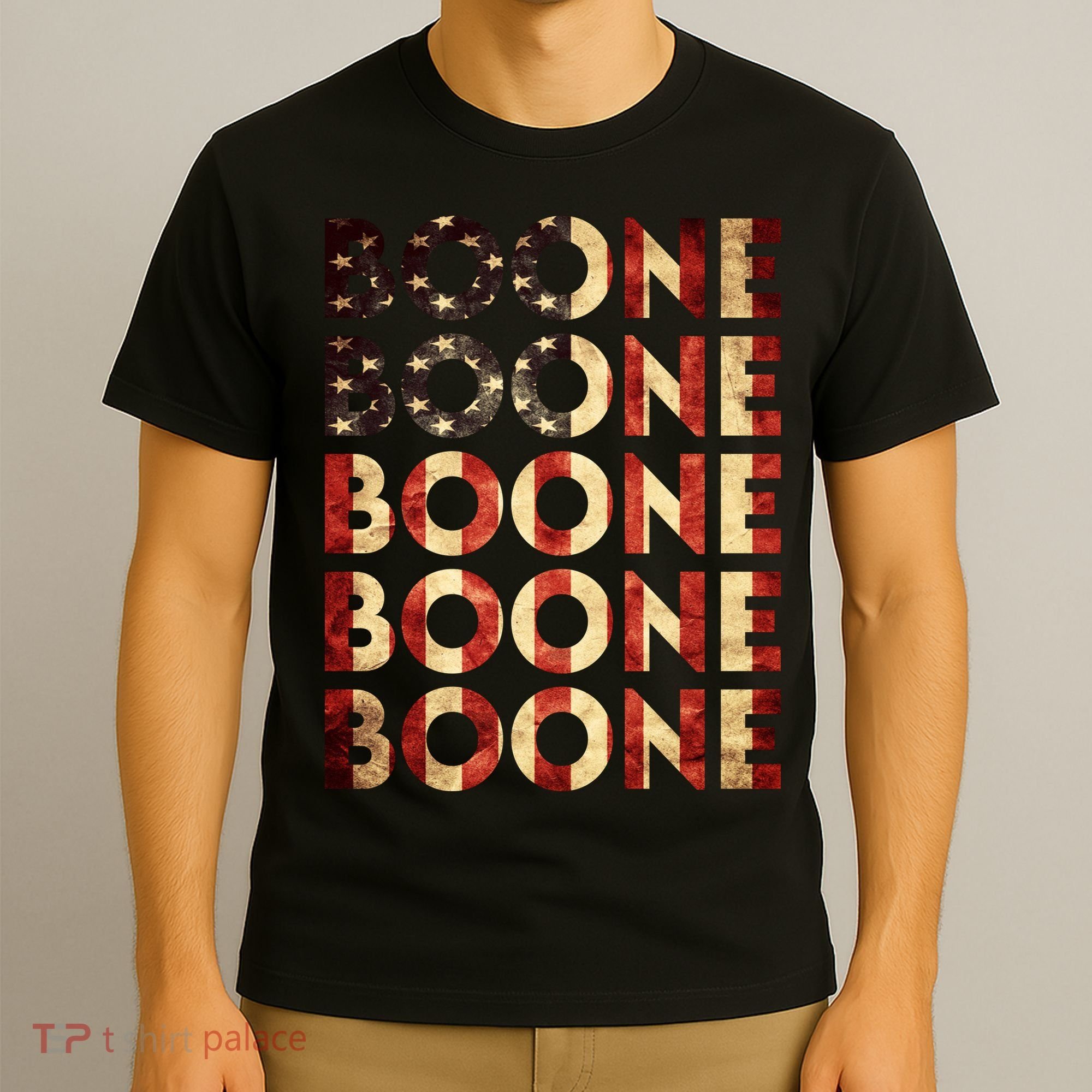 Boone Name Vintage Retro US Flag T-Shirt
