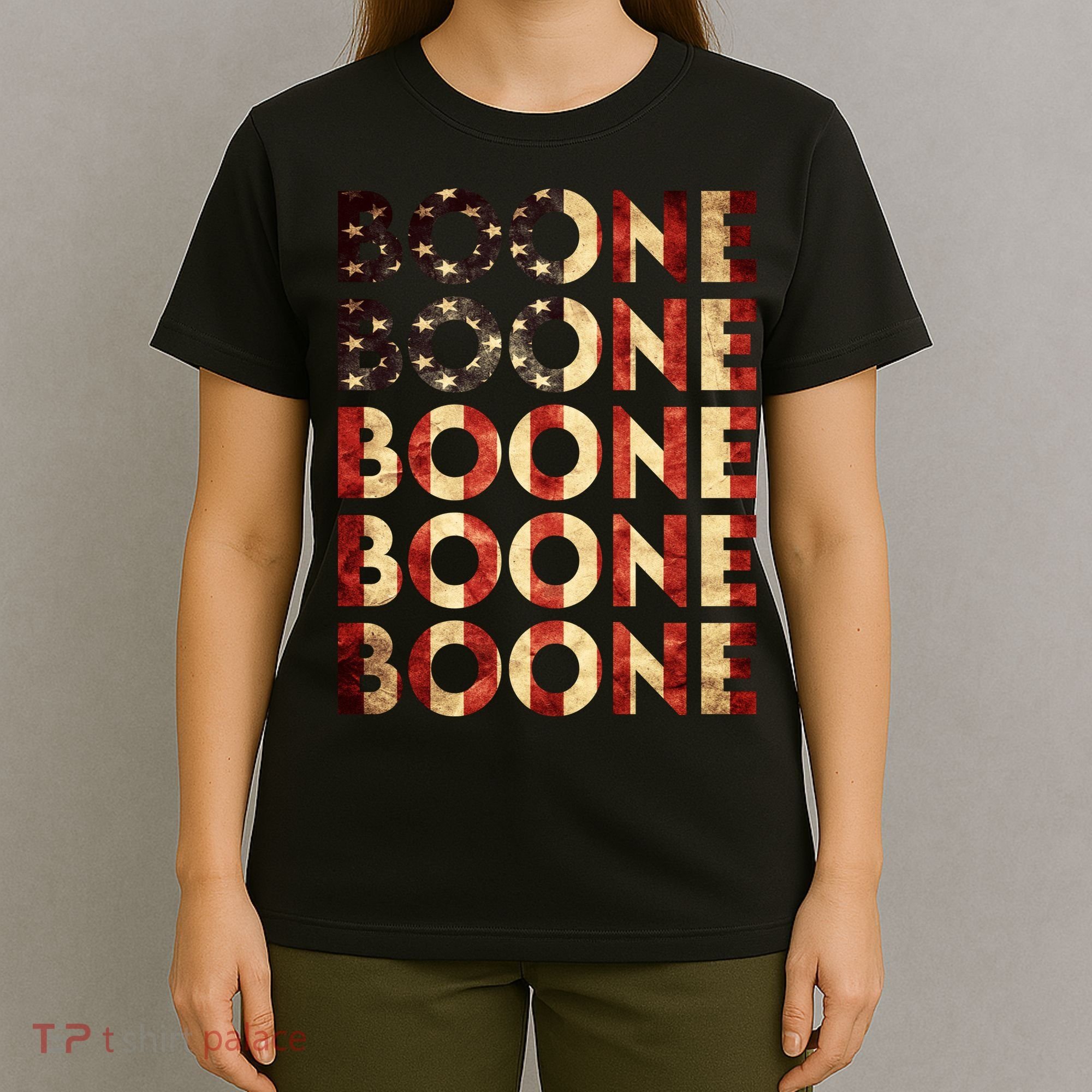 Boone Name Vintage Retro US Flag T-Shirt