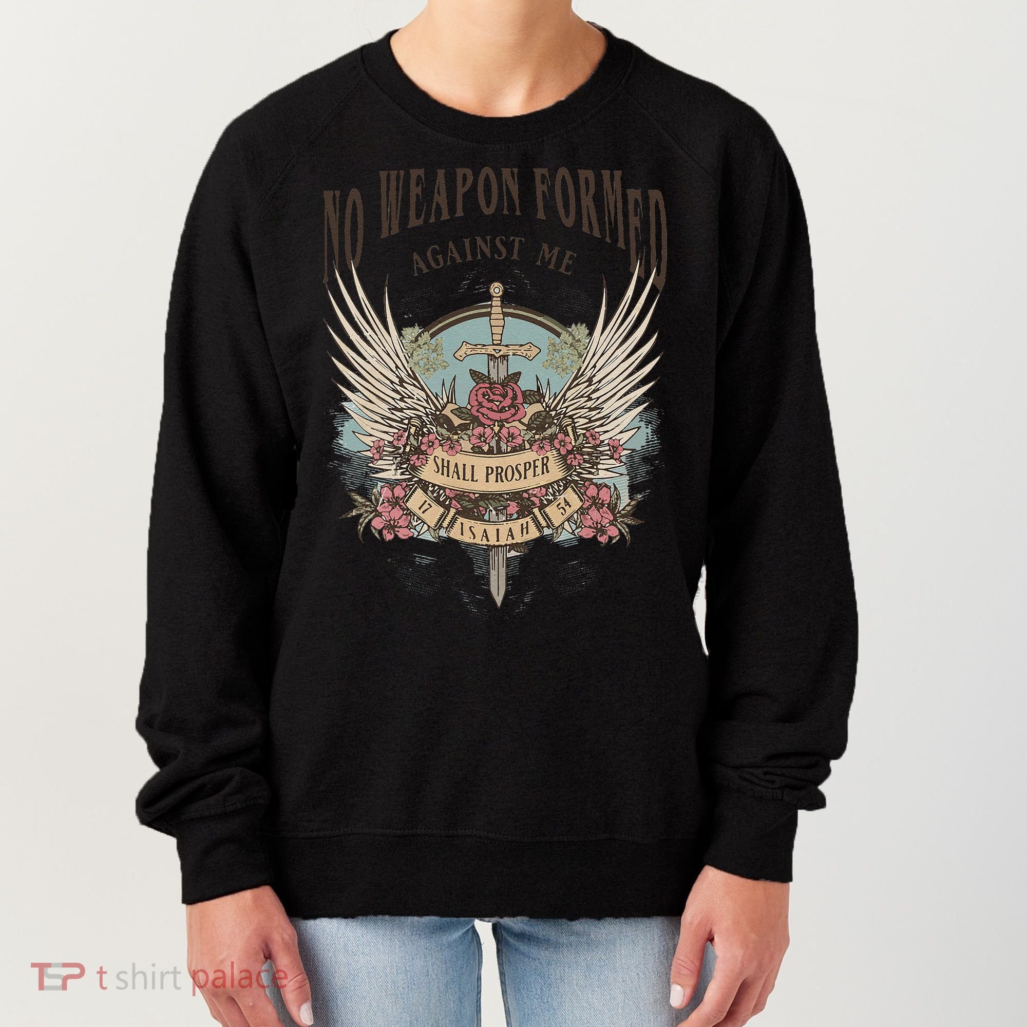 Boho No Weapon Formed Against Me Shall Prosper Christian Women's Sweatshirt