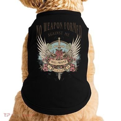 Boho No Weapon Formed Against Me Shall Prosper Christian Doggie Tank