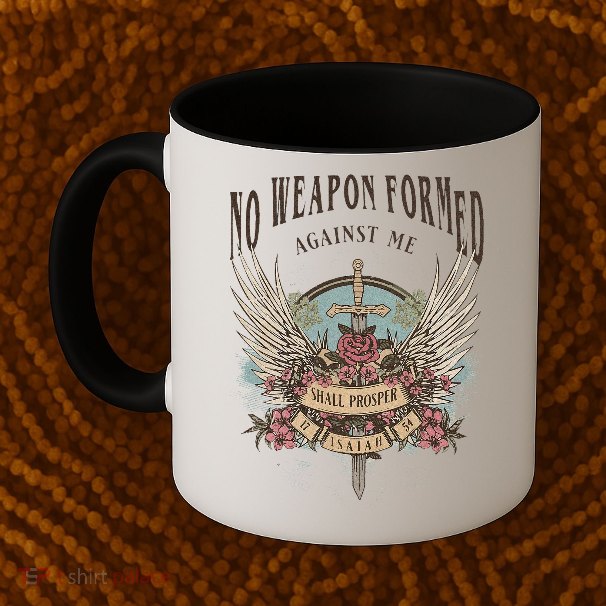 Boho No Weapon Formed Against Me Shall Prosper Christian Coffee Mug