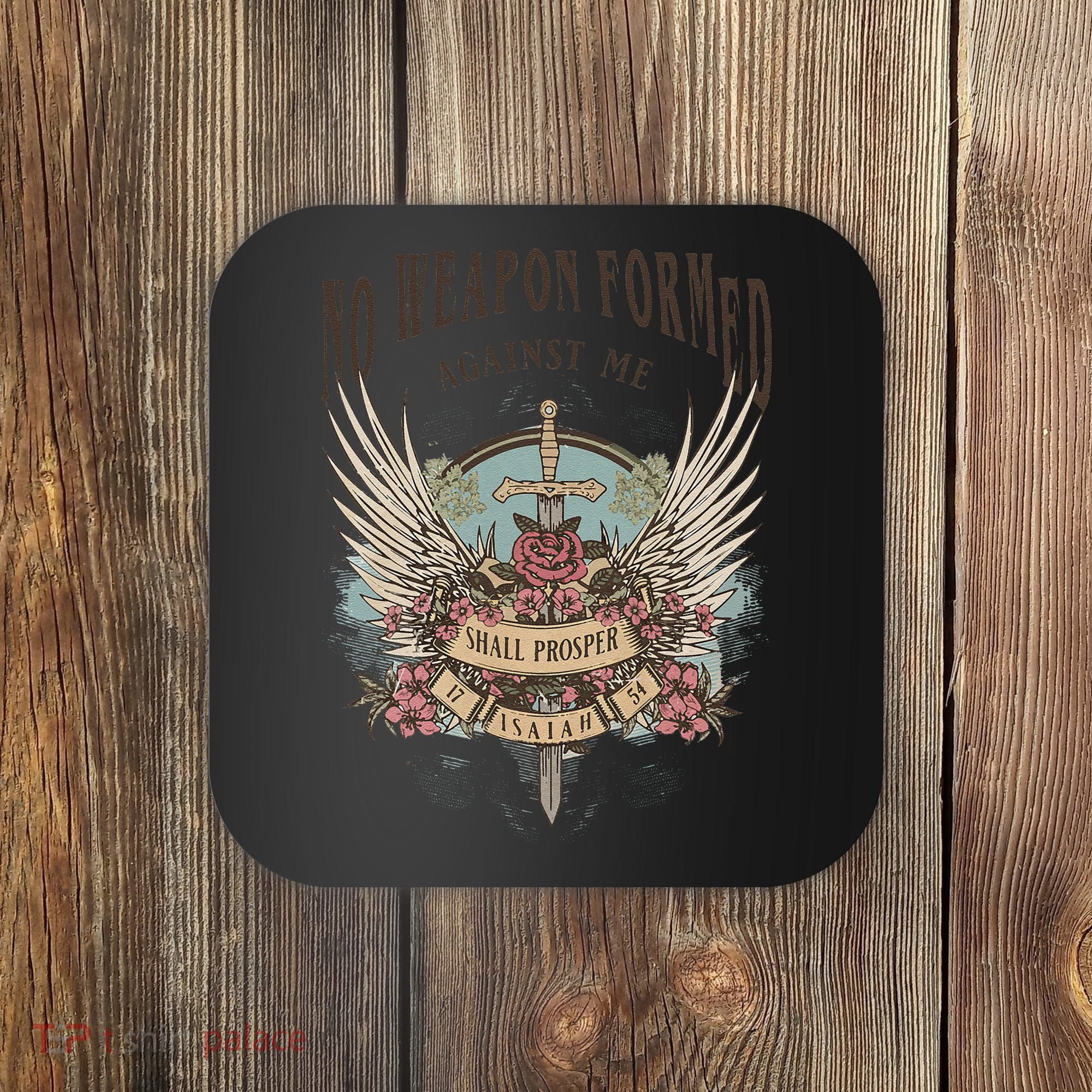 Boho No Weapon Formed Against Me Shall Prosper Christian Coaster