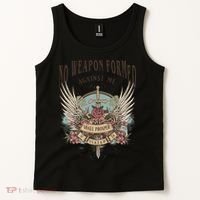 Boho No Weapon Formed Against Me Shall Prosper Christian Tank Top thumb 2