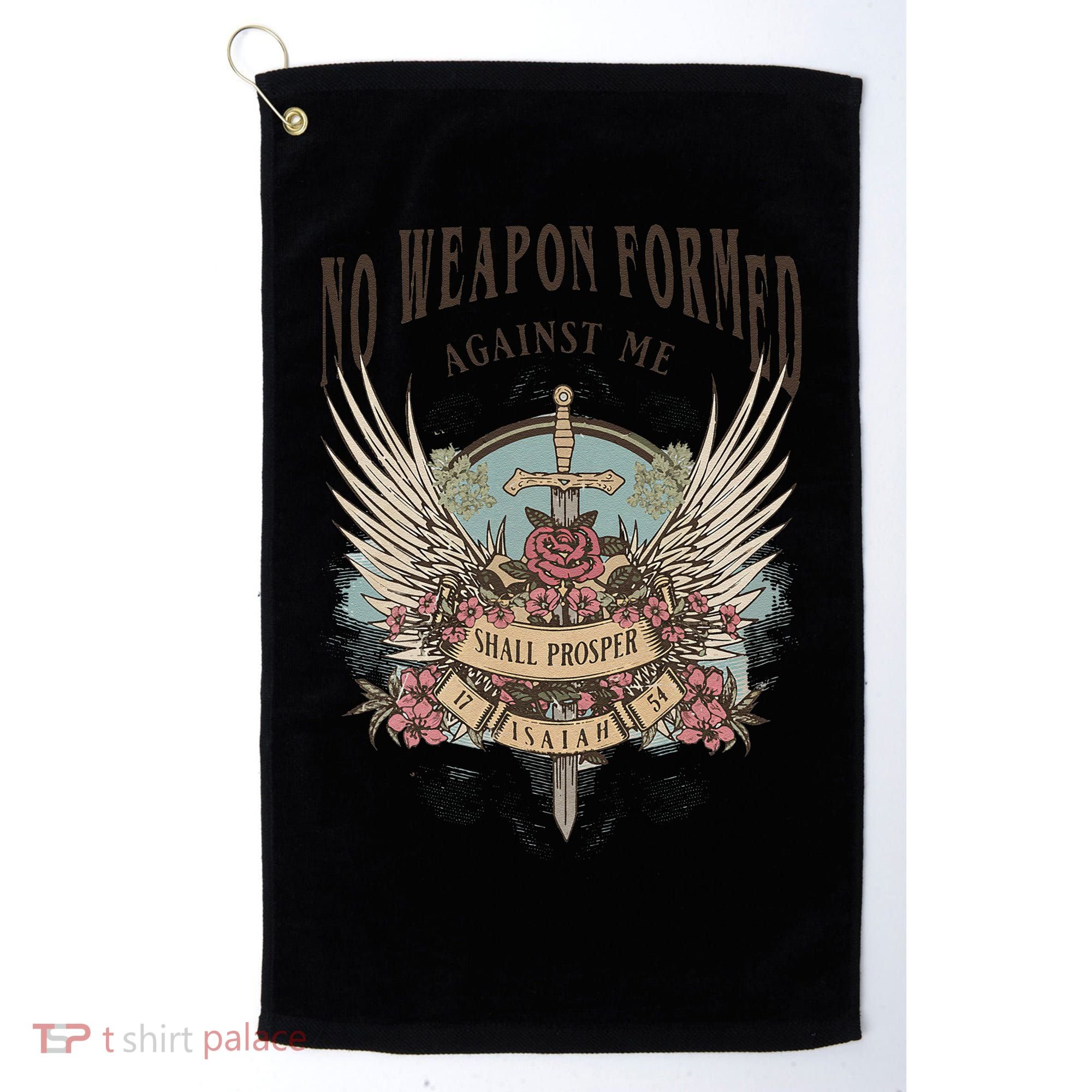 Boho No Weapon Formed Against Me Shall Prosper Christian Golf Towel