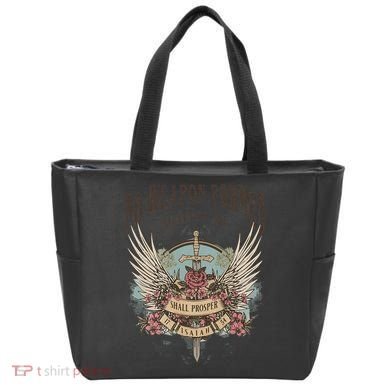 Boho No Weapon Formed Against Me Shall Prosper Christian Tote Bag