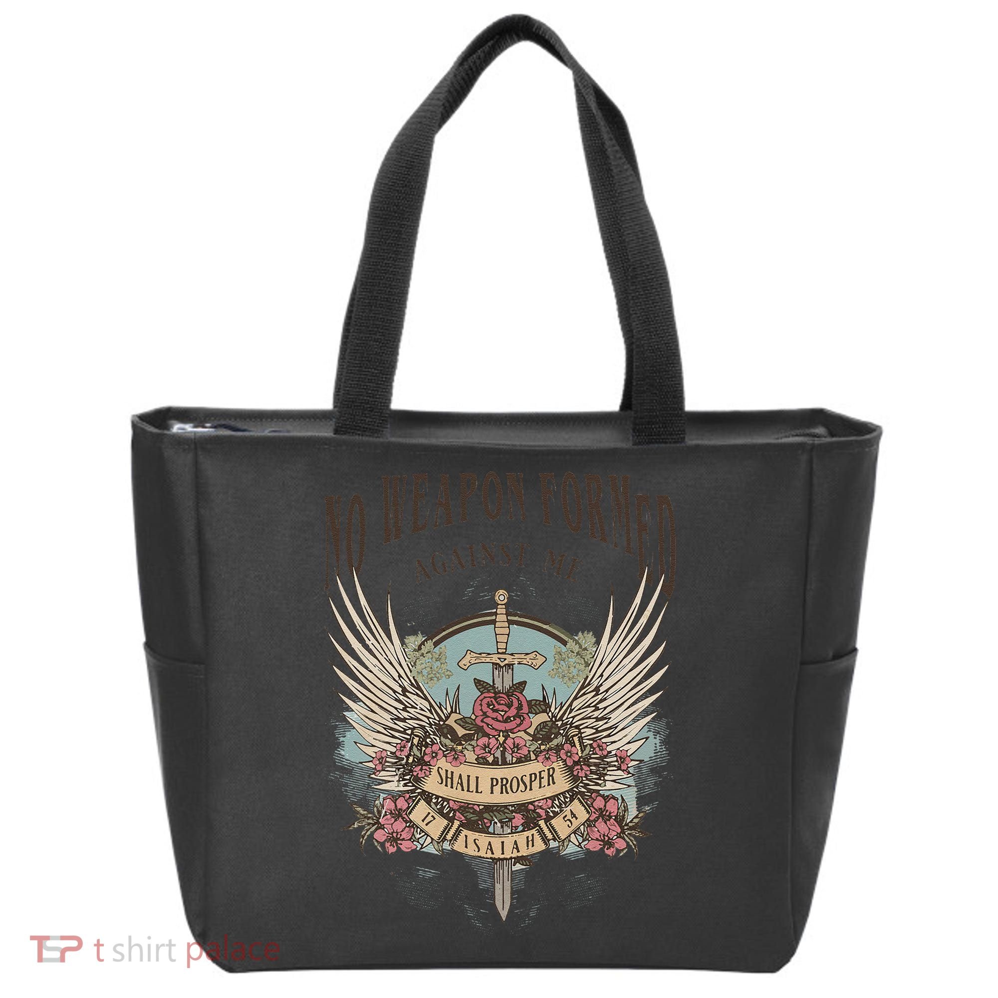 Boho No Weapon Formed Against Me Shall Prosper Christian Tote Bag