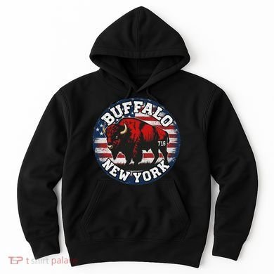 Buffalo New York 716 Area Code Bison Wny Bflo Pride Hoodie