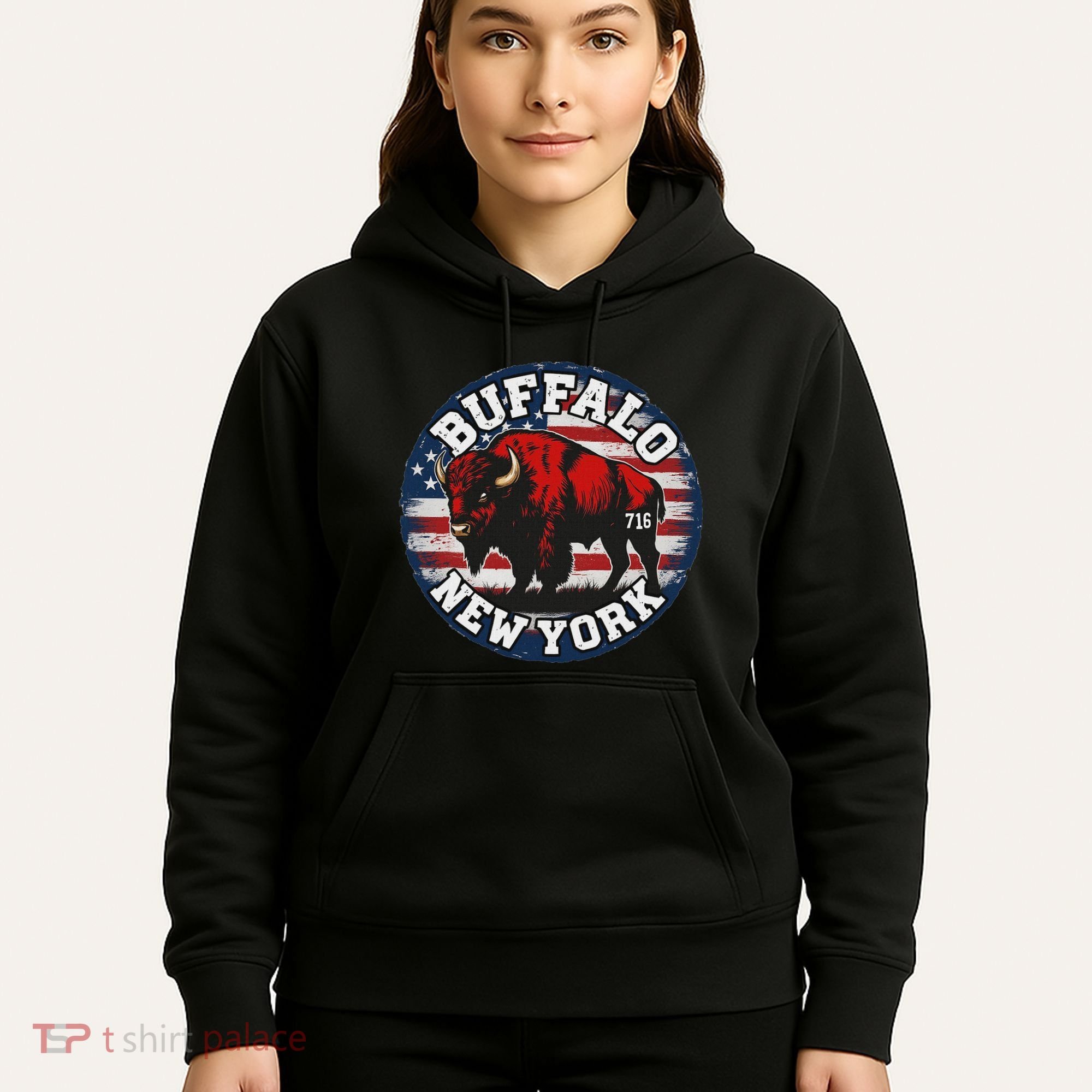 Buffalo New York 716 Area Code Bison Wny Bflo Pride Hoodie