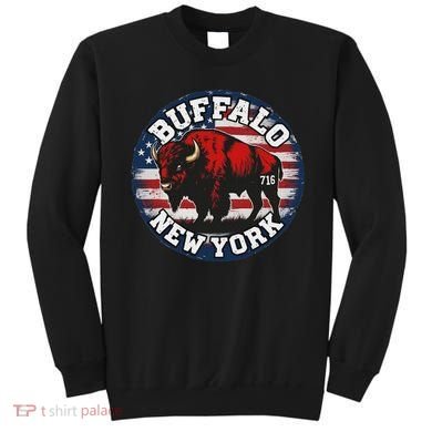 Buffalo New York 716 Area Code Bison Wny Bflo Pride Sweatshirt