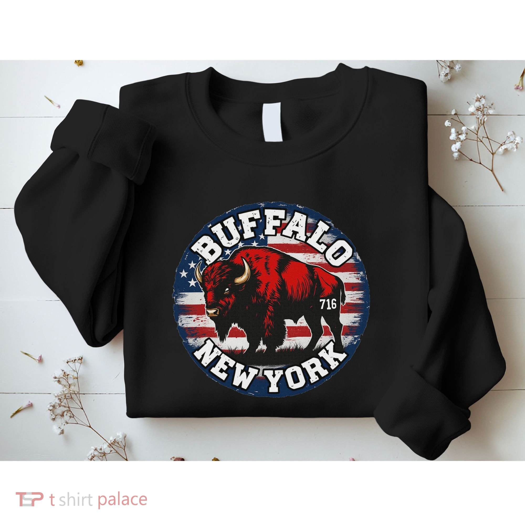 Buffalo New York 716 Area Code Bison Wny Bflo Pride Sweatshirt