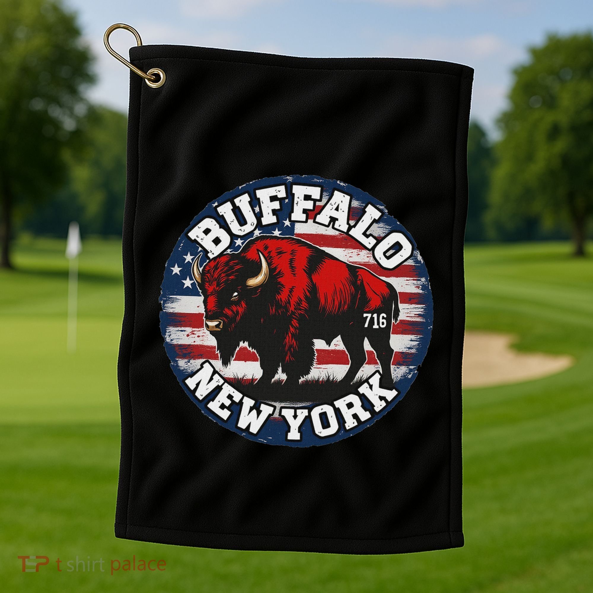 Buffalo New York 716 Area Code Bison Wny Bflo Pride Golf Towel