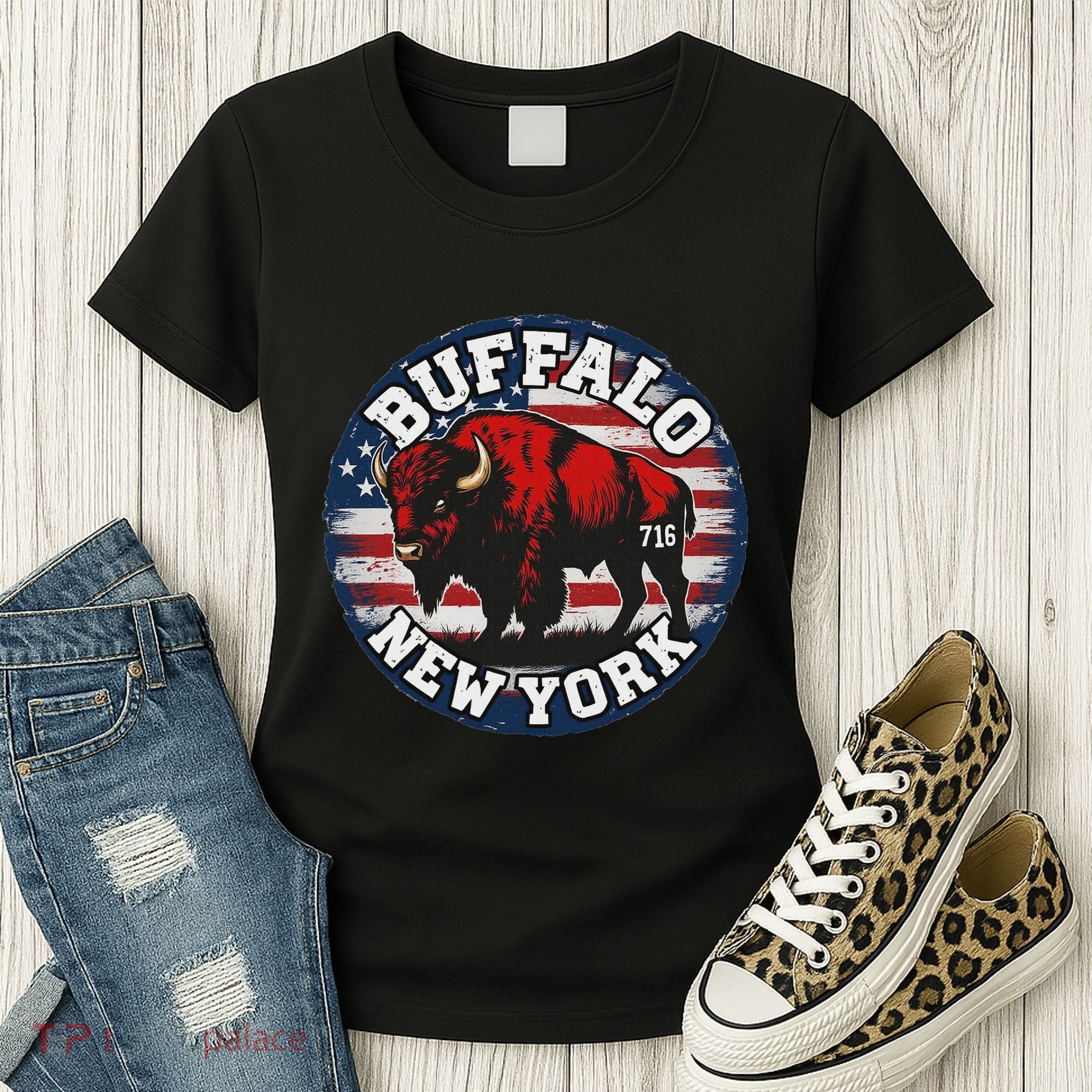 Buffalo New York 716 Area Code Bison Wny Bflo Pride Women's T-Shirt