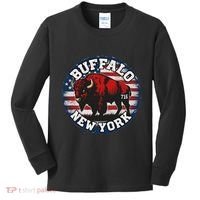 Buffalo New York 716 Area Code Bison Wny Bflo Pride Kids Long Sleeve Shirt thumb 0