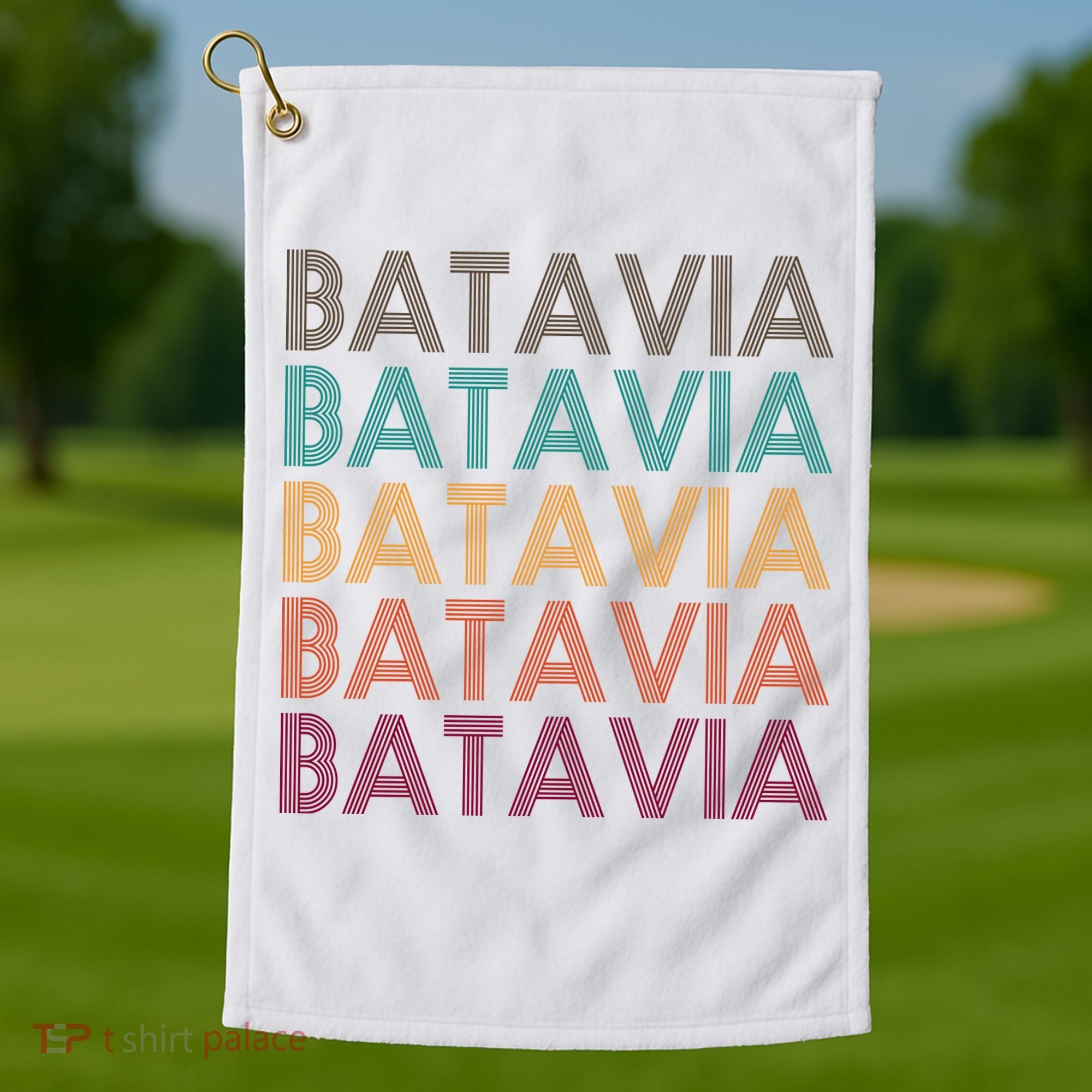 Batavia New York Retro Golf Towel
