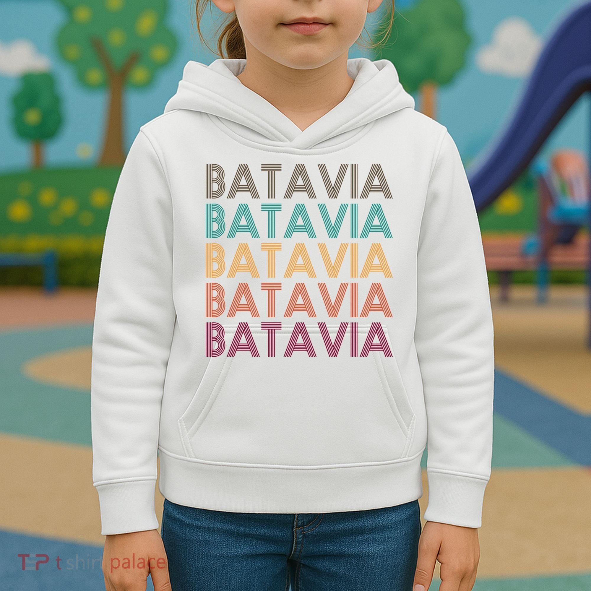 Batavia New York Retro Kids Hoodie