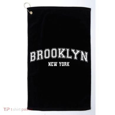 Brooklyn New York Brooklyn Black Cotton Polyester Colla Golf Towel